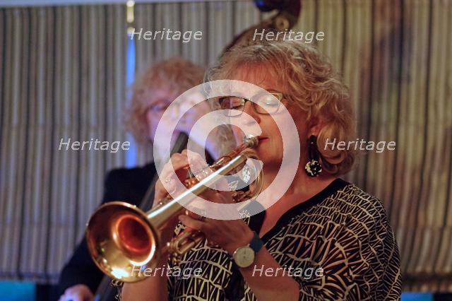 Sue Richardson, Splash Point Jazz Club, Plough Inn, Rottingdean, East Sussex, UK, 17 May 2019. Creator: Brian O'Connor.