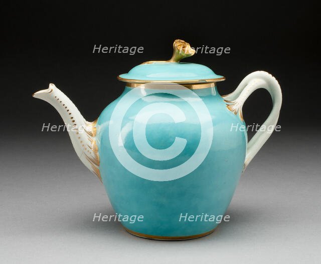 Teapot, Worcester, c. 1770. Creator: Royal Worcester.