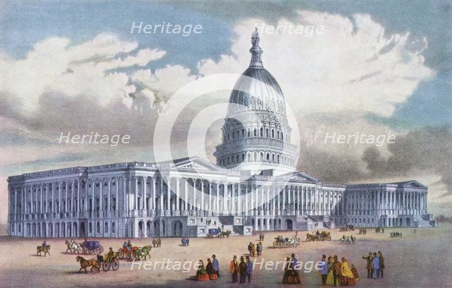 'Washington, United States Capitol', 19th century.Artist: Currier and Ives