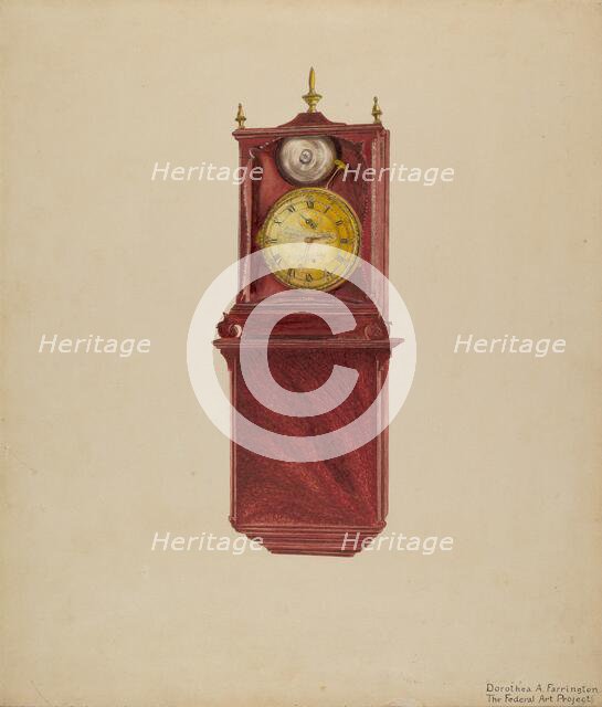 Wall Clock Antique, c. 1938. Creator: Jordan E..