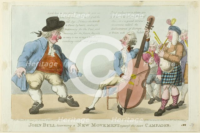 John Bull Learning a New Movement, published March 21, 1799. Creator: Unknown.
