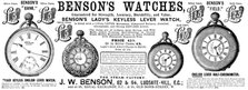 Advertisement for Benson’s Watches, 1890. Creator: Unknown.