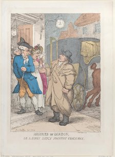 Miseries of London, or a Surly Saucy Hackney Coachman, June 4, 1814., June 4, 1814. Creator: Thomas Rowlandson.