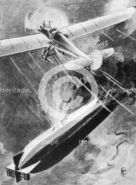 'How Sub-Lieutenant Warneford won his VC', 7 June 1915, (1920). Artist: Unknown