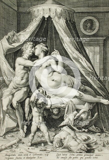 Mars and Venus, c1590. Creator: Jacob Matham.