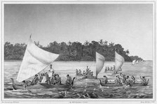 Navigation, Lower Caroline Islands, Lukunor Group, 19th century. Creators: Alexander Postels, Victor Adam.