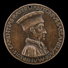 Antonio Sarzanella de' Manfredi, Este Diplomat [obverse], c. 1463. Creator: Sperandio Savelli.