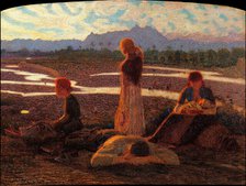 Membra stanche o Famiglia di emigranti (Weary Limbs or Family of Emigrants), 1906-1907. Creator: Pellizza da Volpedo, Giuseppe (1868-1907).