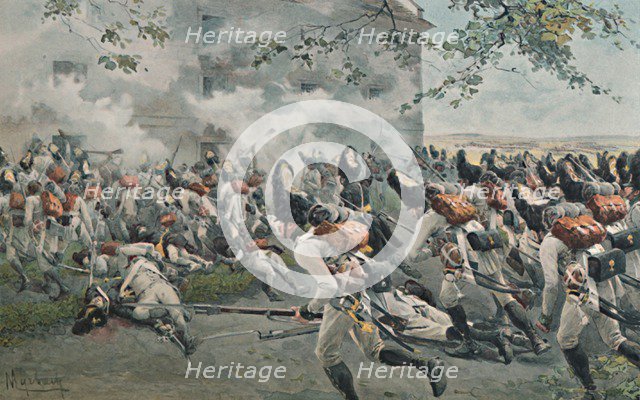 'Defence of the Granary at Essling', 1809, (1896). Artist: Unknown.