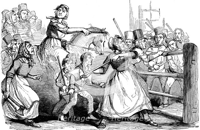 Rebecca Riots in Wales, 1843. Artist: Unknown