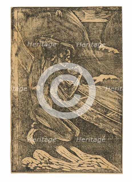 A Fisherman Drinking Beside His Canoe, 1894. Creator: Paul Gauguin.