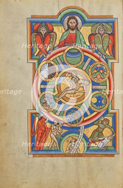 The Creation of the World; Stammheim Missal, probably 1170s. Creator: Unknown.