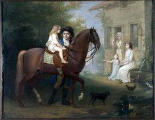 The Painter and his family, in front of a country house, between 1797 and 1798. Creator: Jean Antoine Laurent.