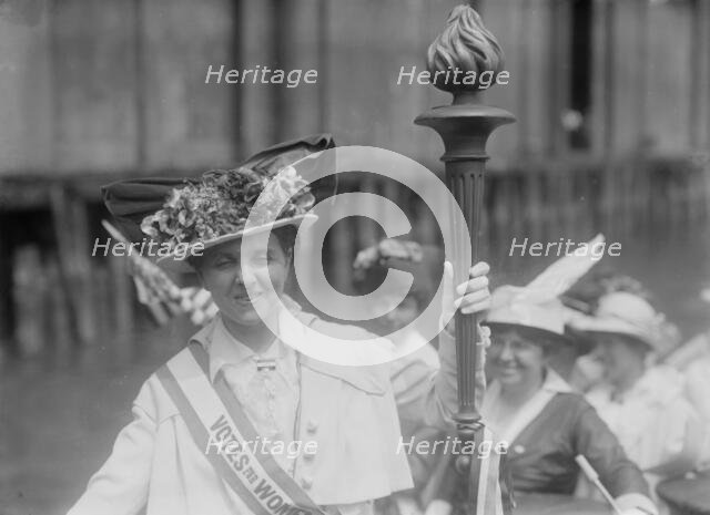 Mrs. Van Winkle and Suffrage torch, between c1910 and c1915. Creator: Bain News Service.