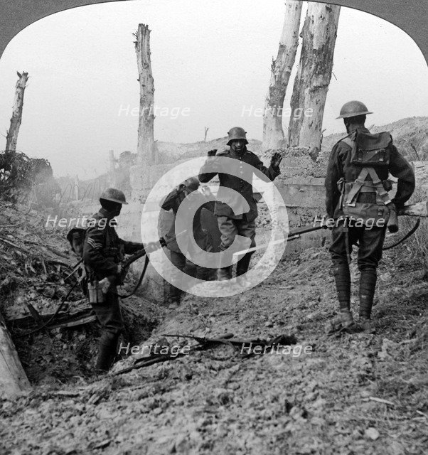 German soldiers surrendering, Bullecourt, France, World War I, 1914-1918.Artist: Realistic Travels Publishers