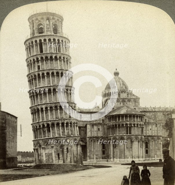 Cathedral and Leaning Tower of Pisa, Italy.Artist: Underwood & Underwood