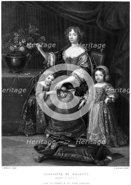 Henrietta of Orleans, daughter of Charles I, 19th century.Artist: H Bourne