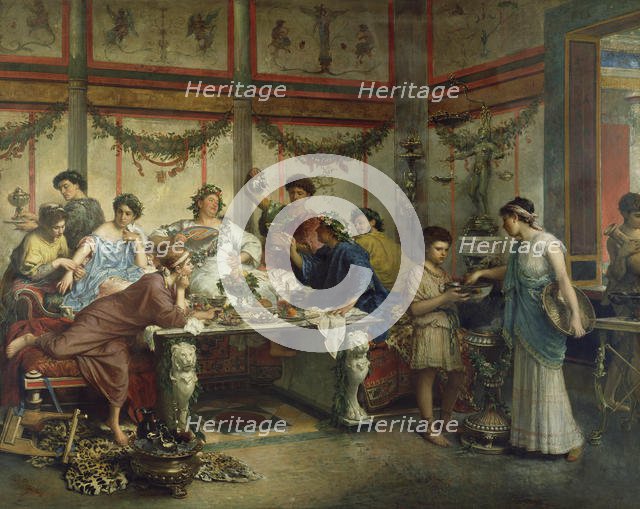 A Roman Feast (Saturnalia), Second Half of the 19th cen.. Creator: Bompiani, Roberto (1821-1908).