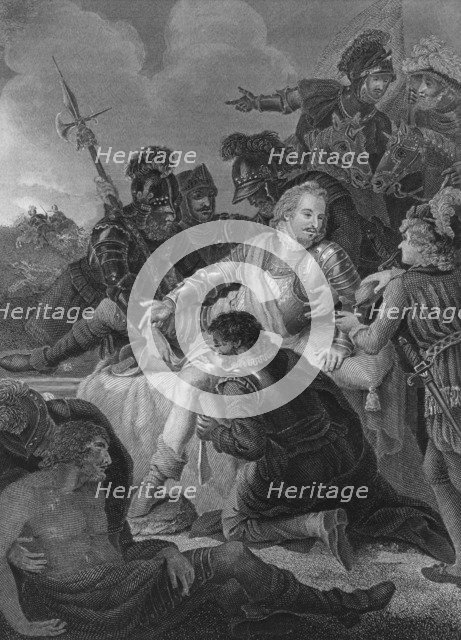 'Death of Sir Philip Sidney', 1859. Artist: Herbert Bourne.