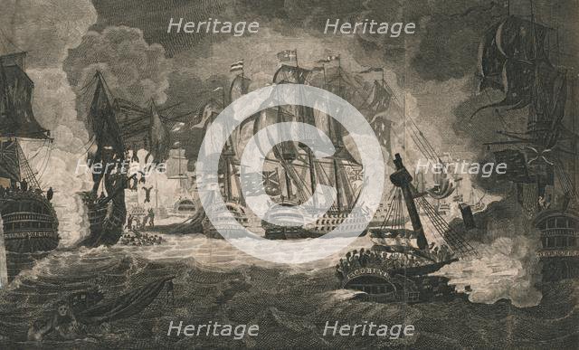 'A View of the Engagement & memorable Victory...on the 1st of June 1794'. Creators: Christall, Barlow.