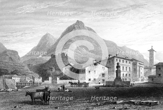 Sondrio, Lombardy, Italy, 1828.Artist: W Wallis
