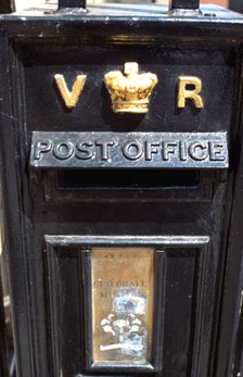 Black Victorian pillar box, Rochester, Kent. Artist: Bill Forbes