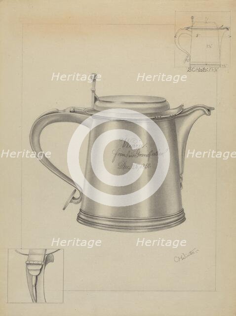 Silver Tankard, c. 1936. Creator: Charlotte Winter.