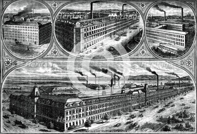 The factories of the Singer Manufacturing Company, c1880. Artist: Unknown