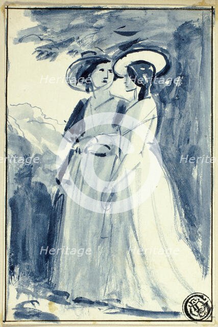 Two Women in Late Eighteenth Century Dress, n.d. Creator: William Edward Frost.