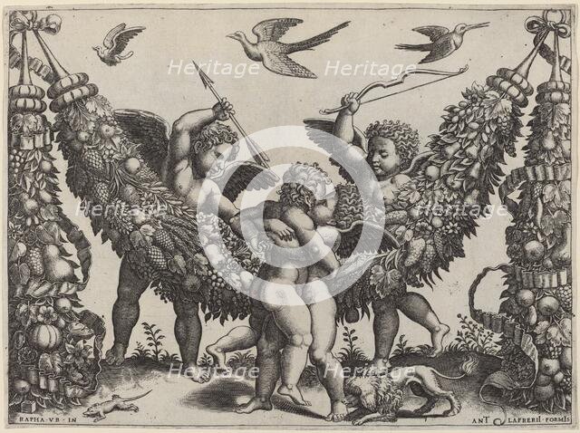 Two Putti...Striking Another Who Is Squeezing a Child. Creator: Master of the Die.