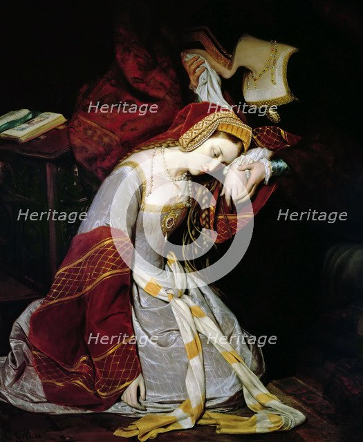 Anne Boleyn in the Tower of London. Artist: Cibot, Édouard (1799-1877)