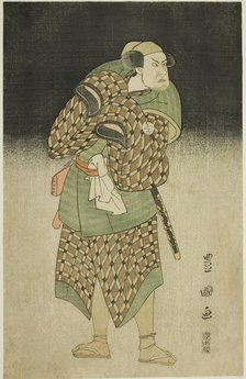 The actor Kataoka Nizaemon VII as Iyo no Taro disguised as Bantaro in the play "Seiwa Nida..., 1796. Creator: Utagawa Toyokuni I.