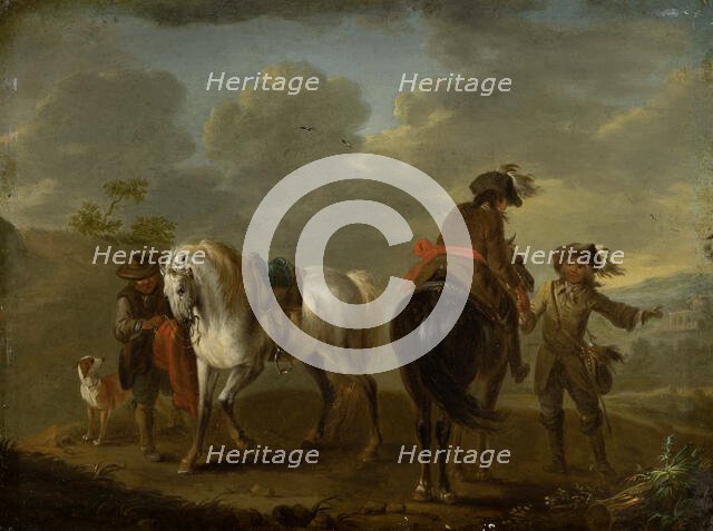 Landscape with Riders, 1700-1800. Creator: August Querfurt.