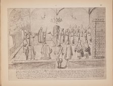 A scene at the royal court of Tsar Alexis Mikhailovich (Illustration from the Meierberg's Album), 1662. Artist: Meierberg, Augustin, von (1612–1688)