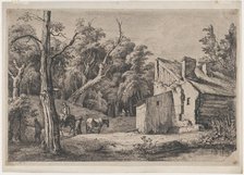 Entrance to the Forest of Brie with Cottage on the Right, 1772. Creator: Jean-Jacques de Boissieu.