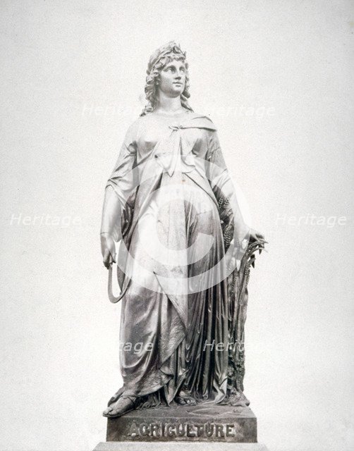Bronze statue of Agriculture, located on the south parapet of Holborn Viaduct, London, 1869. Artist: Henry Dixon