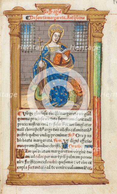 Printed Book of Hours (Use of Rome): fol. 110r, St. Margaret, 1510. Creator: Guillaume Le Rouge (French, Paris, active 1493-1517).