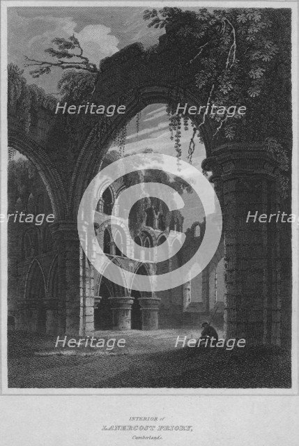 'Interior of Lanercost Priory, Cumberland', 1814. Artist: John Greig.
