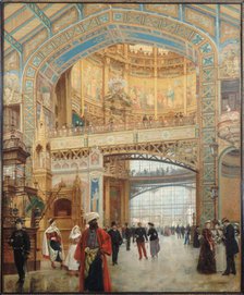 Central dome of the Machine Gallery at the 1889 World's Fair, 1890. Creator: Louis Beroud.