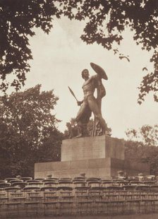 [Statue in park]. From the album: Photograph album - London, 1920s. Creator: Harry Moult.