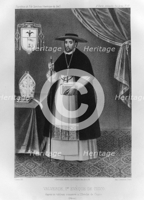 Vincente de Valverde, first Bishop of Cuzco, (1852).  Artist: Jacques Francois Gauderique Llanta 