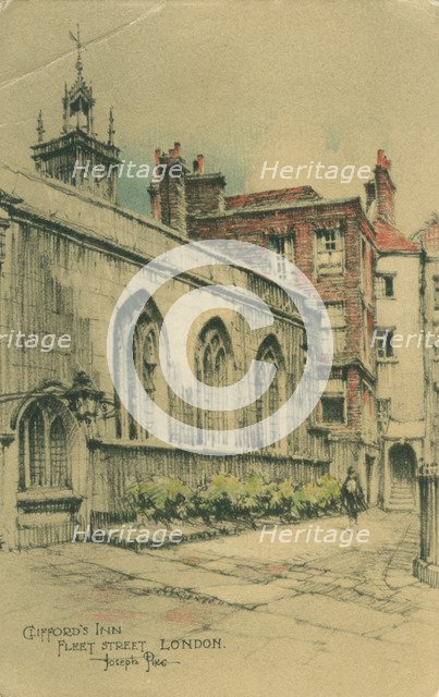 Clifford's Inn Fleet Street, London. Artist: Joseph Pike