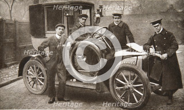 First taxi-cab in Liverpool, Merseyside, 1906. Artist: JP Wood