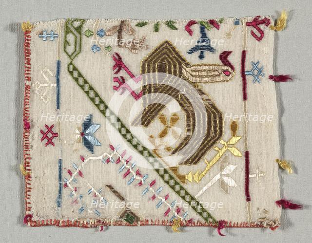 Fragment from an Embroidered Border, 1500s. Creator: Unknown.