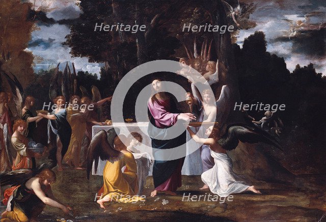 Christ in the Wilderness, Served by Angels, ca 1608. Artist: Carracci, Lodovico (1555-1619)