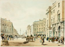 Regent Street Looking Towards the Duke of York's Column, plate twelve from Original Views of..., 184 Creator: Thomas Shotter Boys.