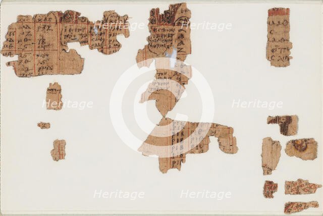 Papyrus Fragments of the Canon Tables, Coptic, 4th-7th century. Creator: Unknown.
