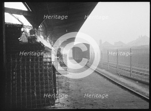 Railway platform, Wear Flint Glass Works, Alfred Street, Millfield, Sunderland, 1961. Creator: Eileen Deste.