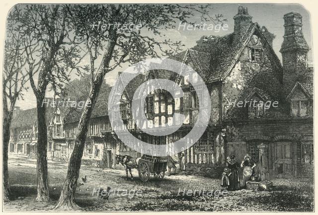 'Houses Under the Castle, Warwick', c1870.