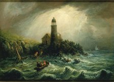 Sea View of Cape Poge Lighthouse, ca. 1840-1849. Creator: Charles Hubbard.
